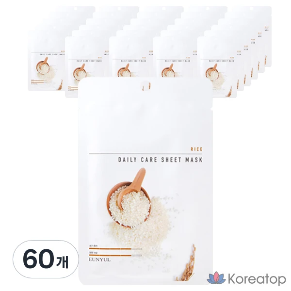 Тканевая маска для лица Eunyul Silver Rice Daily Care, 1 упаковка, 60 листов