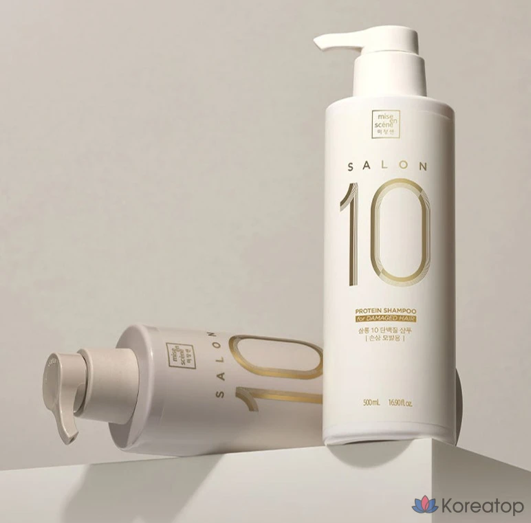 Шампунь Mise en Scene Salon 10 Protein для поврежденных волос, 990 мл, 1 шт., фото 9
