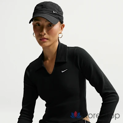 Поло женское Nike Sportswear Tight Long-Sleeve Cropped Polo, фото 3