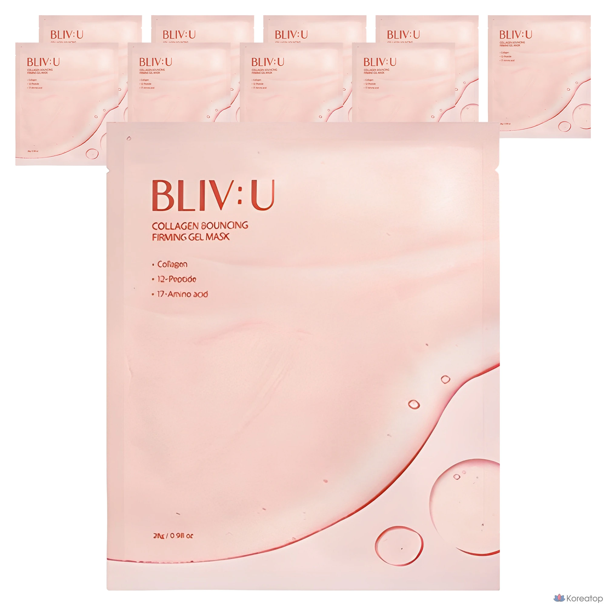 Гелевая маска BLIV:U Collagen Bouncing Elasticity Gel Mask, 28 г, 5 штук, 2 упаковки.