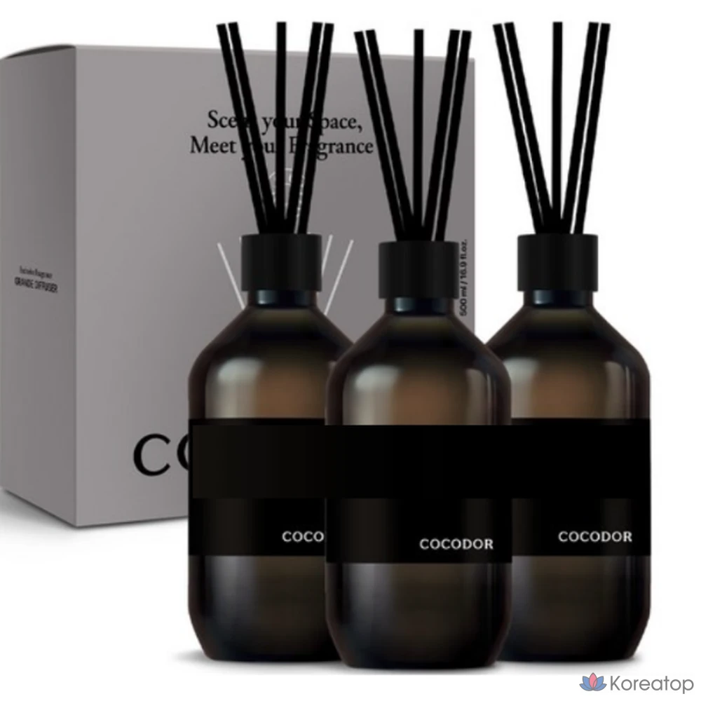 Диффузор ароматический Cocodor Premium Diffuser + Fibre Sticks 7p, Black Cherry, 1 л, 1 шт.