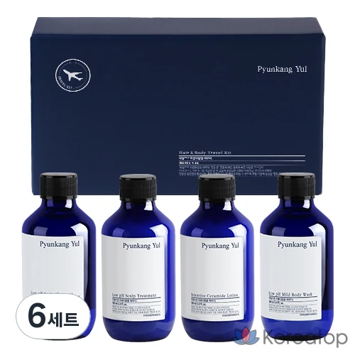 Дорожный набор для ухода за волосами и телом Pyungangyul, 4 предмета, 6 комплектов