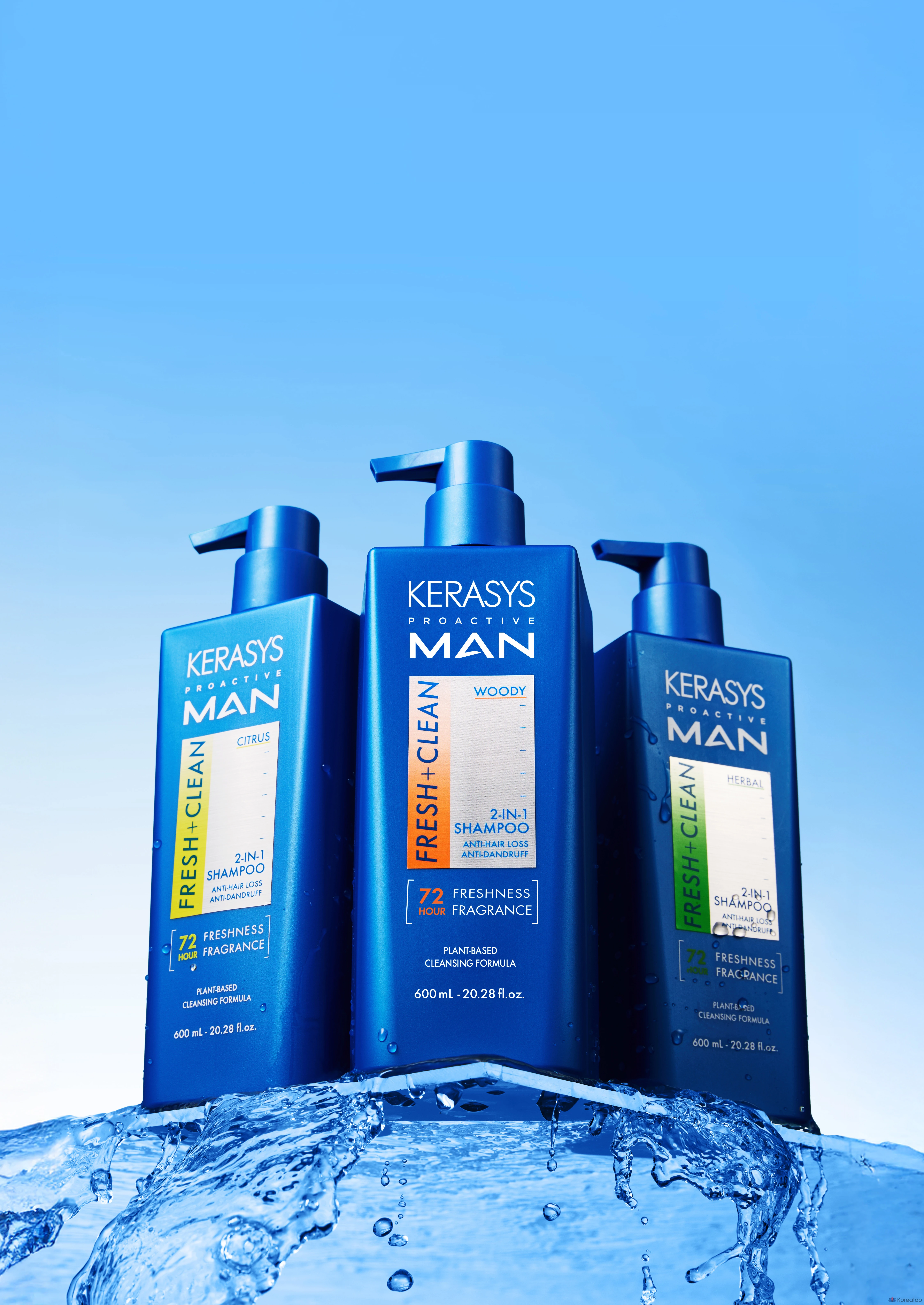 Шампунь KeraSys Proactive для мужчин от выпадения волос, травяной, 1 шт., 600 мл