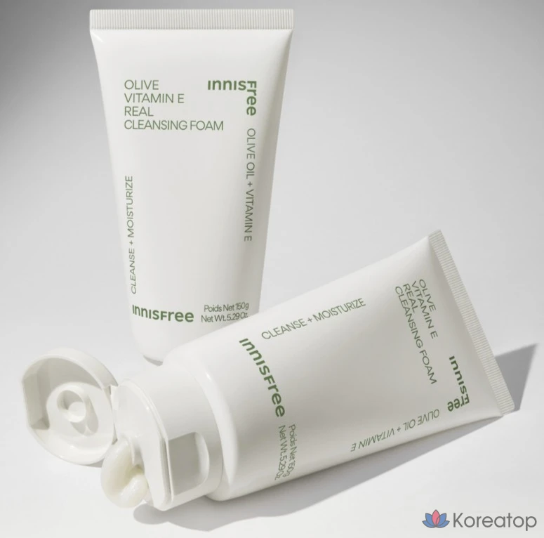 Очищающая пенка Innisfree Olive Vitamin E Real Cleansing Foam, 150 г, 150 мл, 1 шт.