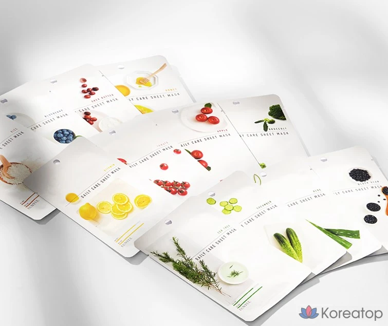 Набор увлажняющих тканевых масок Eunyul Daily Care: черная фасоль 10 пенсов + рис 10 пенсов + мед 10 пенсов, 30 штук, 5 упаковок., фото 6