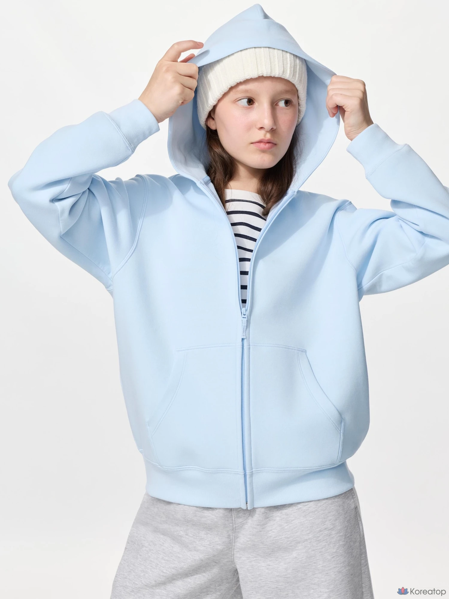 Парка детская Uniqlo Dry Sweat Full-Zip Parka, однотонная