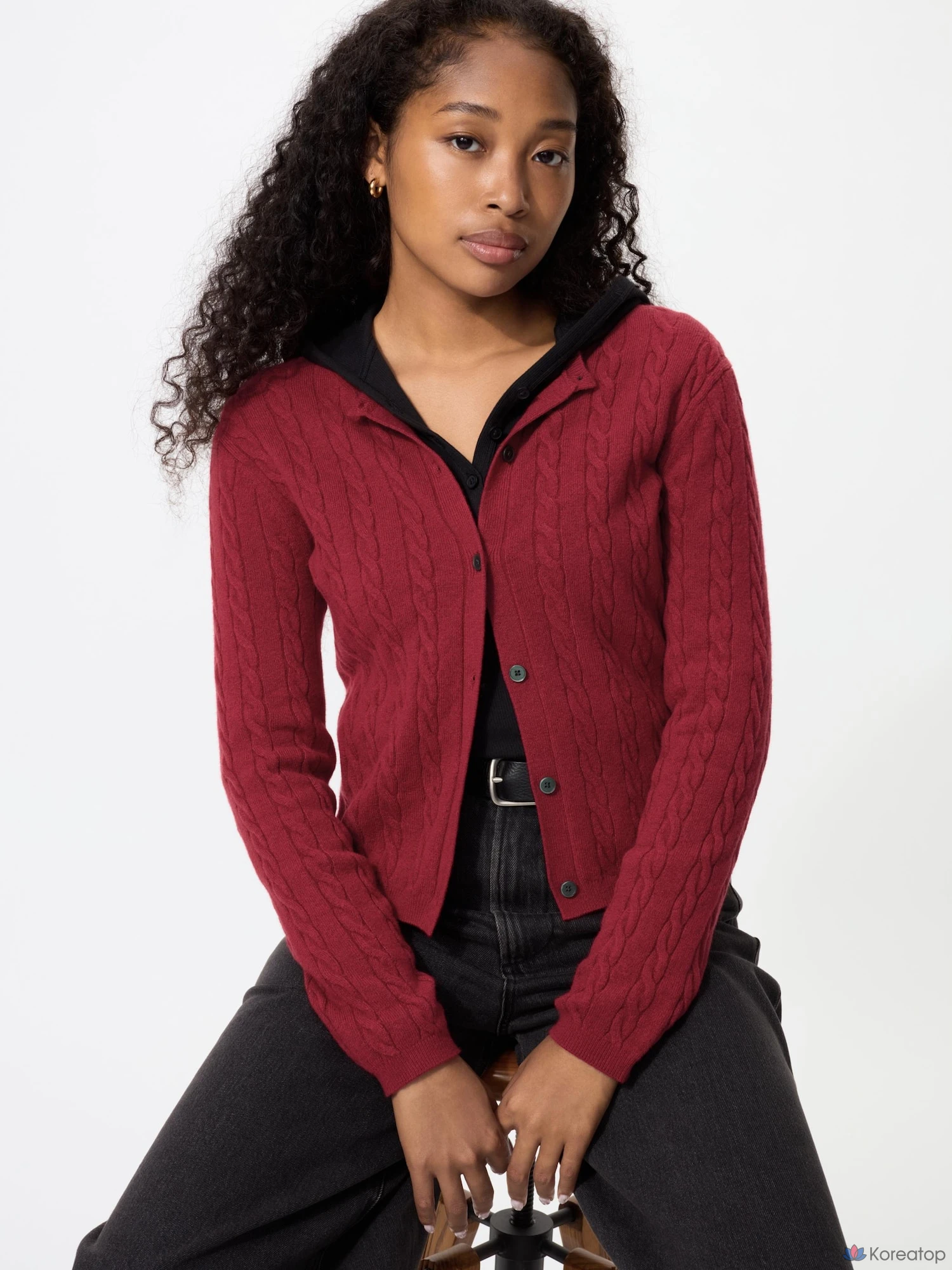 Кардиган Uniqlo Cable Crew Neck Cardigan