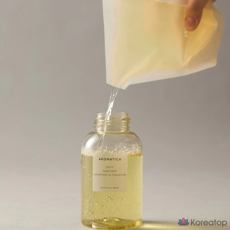 Сменный блок жидкого мыла для рук Aromatica Zesty: грейпфрут и мандарин, 300 мл, 1 шт.
