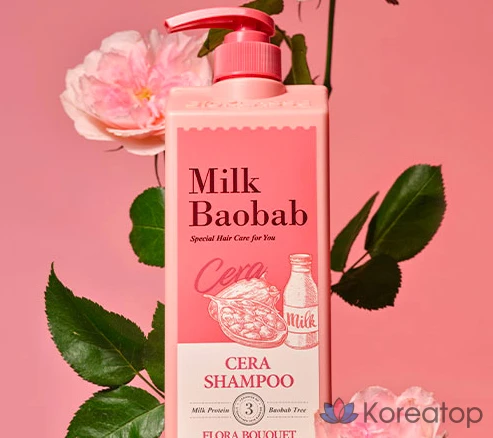 Молочный шампунь Milk Baobab Sera Flora Bouquet, 1,2 л, 1 шт.