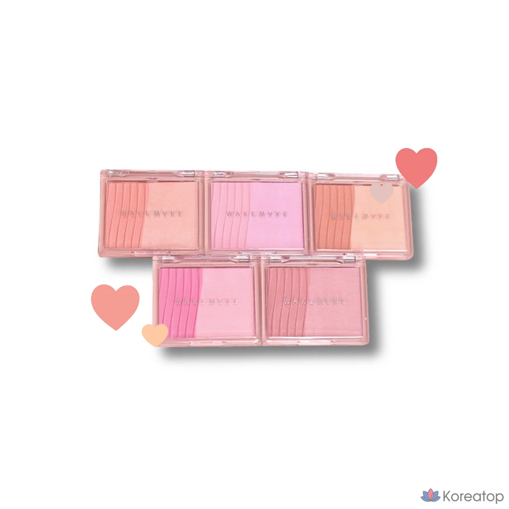 Румяна WAKEMAKE Sheer Layering Dual Blusher, № 7 Tangerine Surf (мандариновый + перламутровый), 1 шт.