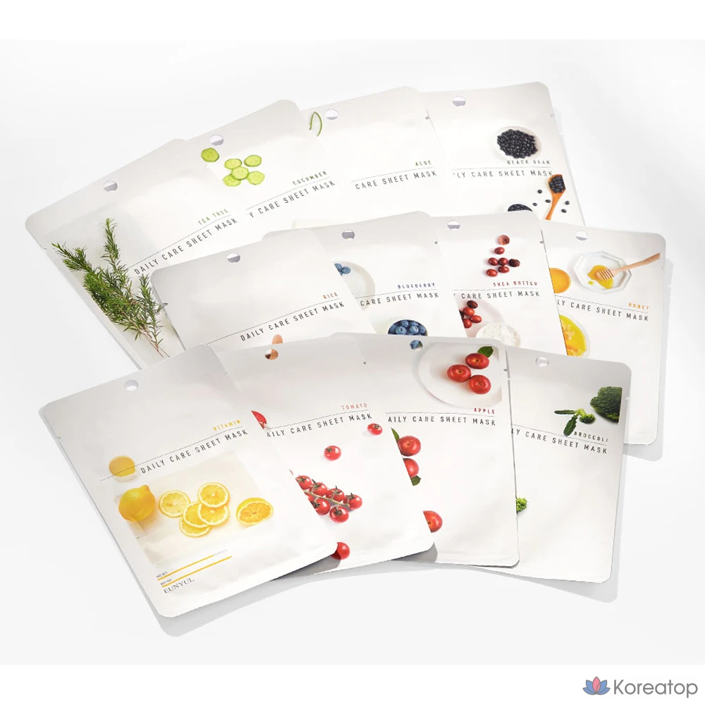 Тканевые маски для ежедневного ухода Eunyul, 12 видов x 2 шт., 24 штуки, 3 штуки, фото 3