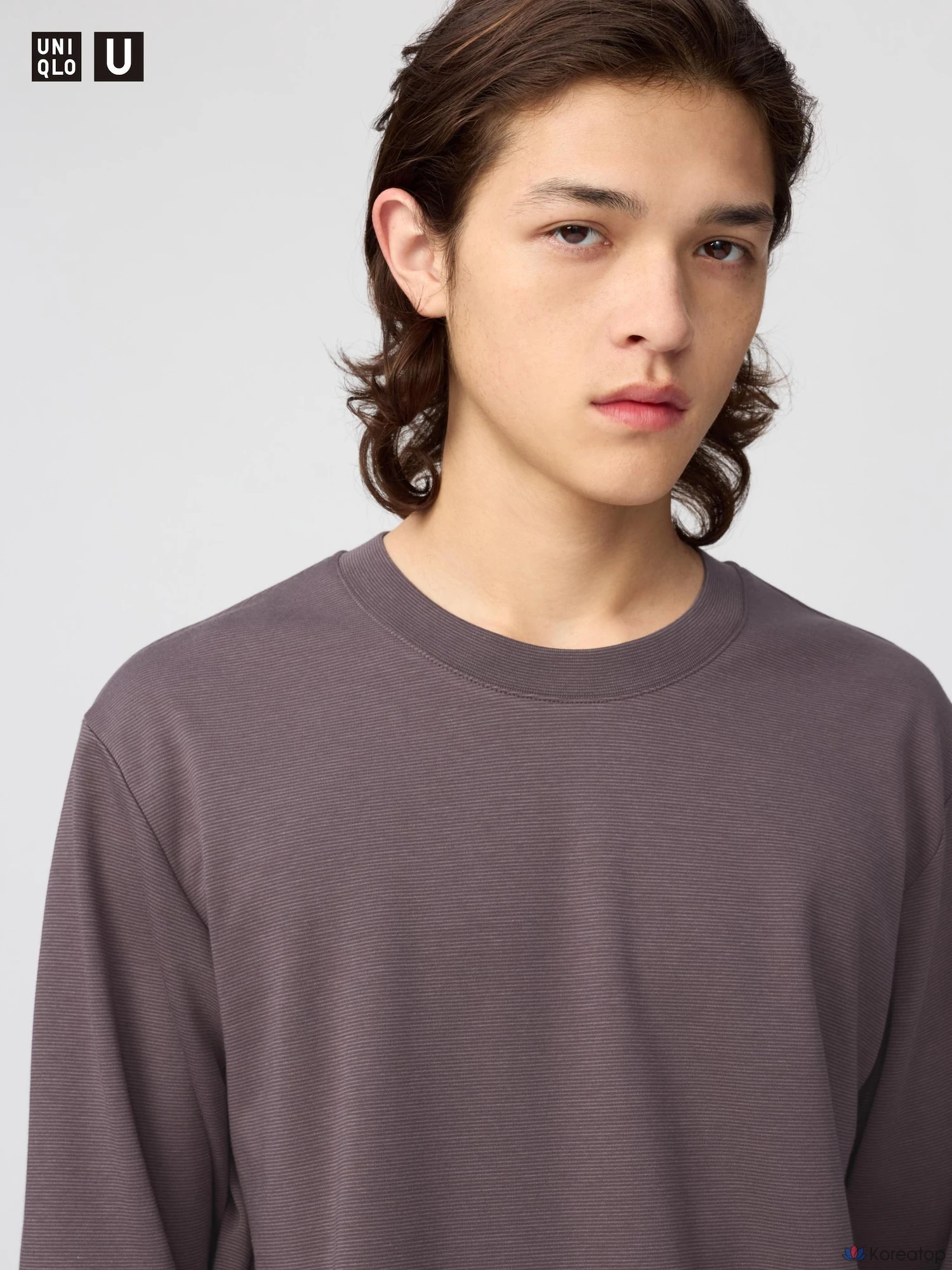 Футболка Uniqlo AIRism Cotton Striped Long Sleeve