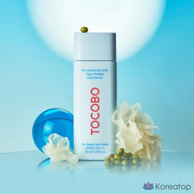 Набор из 3 успокаивающих солнцезащитных средств Tokobo Bio Watery Sunscreen 50 мл и Cica Calming Sun Serum 10 мл, SPF50+ PA++++., фото 3