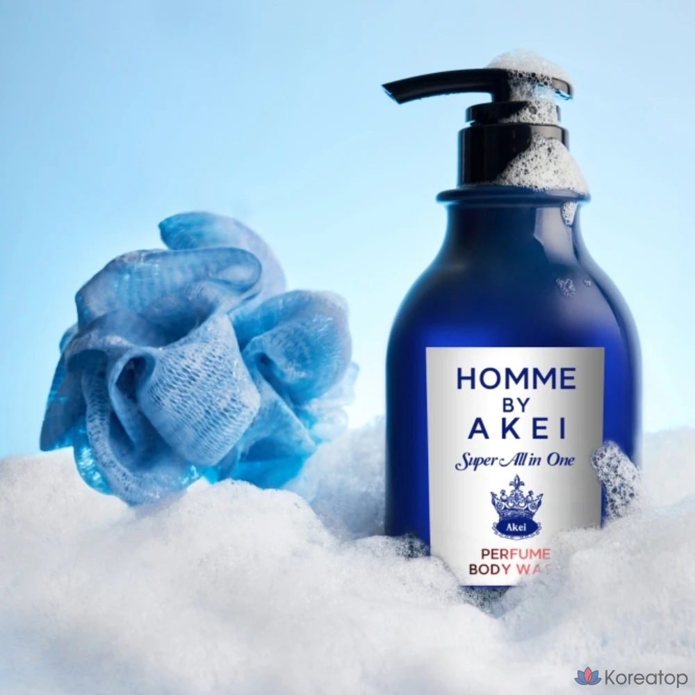 Набор Akei Derma+ Homme Super All-in-One Body Wash с ароматом сенсеферомонов и шариками для душа, 550 мл, 1 шт.