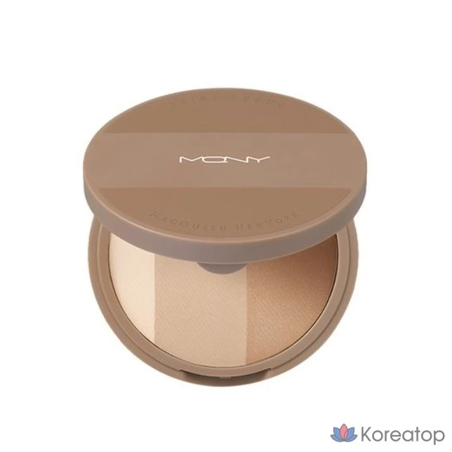 Тени для век Mqny New York Fake Up 3-Color Shading, 9 г, бежево-коричневый цвет, 1 шт.