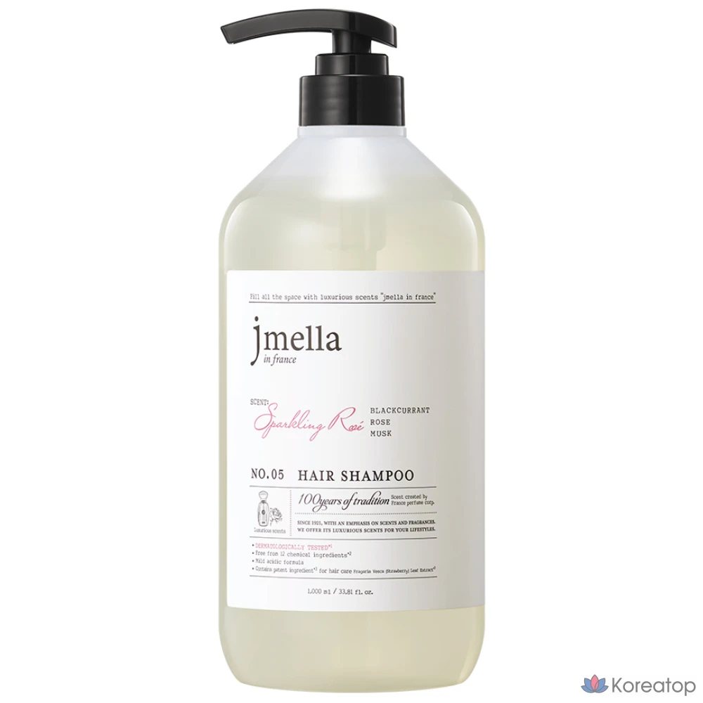 Шампунь для волос Jmella «Искрящаяся роза» с фруктово-розовым ароматом, 1 шт., 1 л.