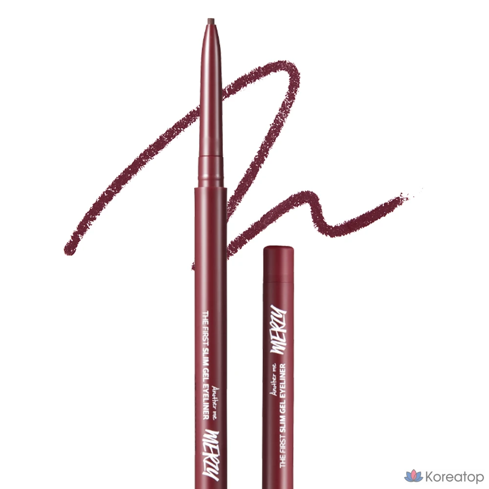 Гелевая подводка для глаз MERZY the First Slim Gel Eyeliner 0.05g, GS5 Burgundy Beryl, 1 шт., фото 2