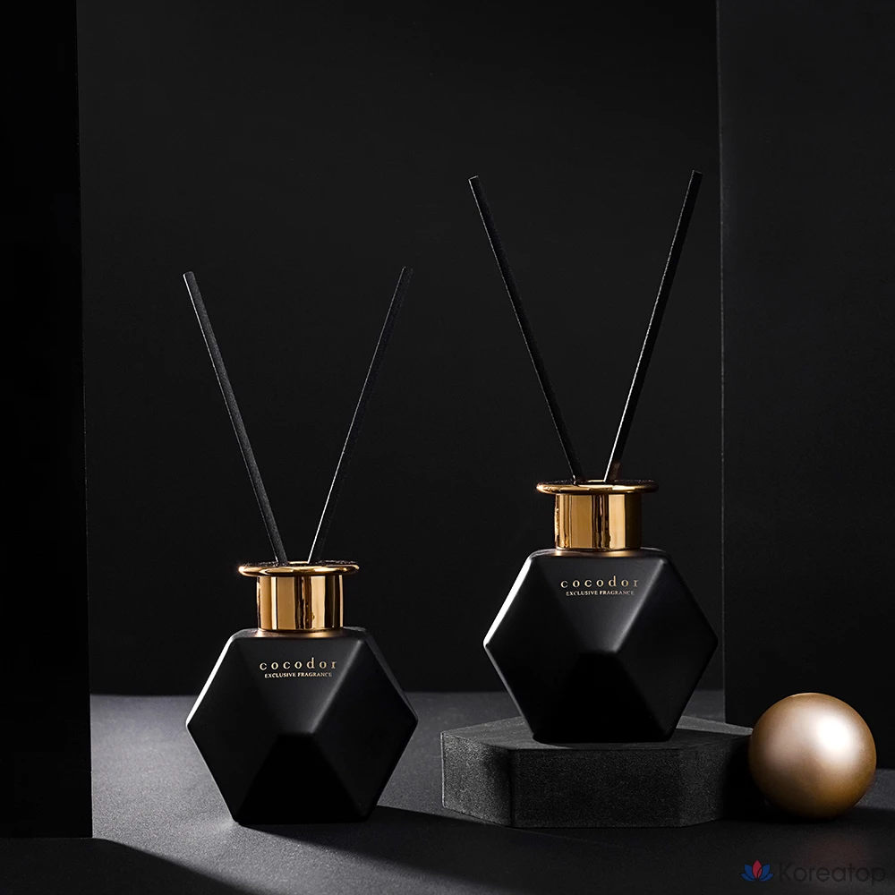Диффузор для дома Cocodor Black Gold Edition Set (2 шт.) + мыльные цветы на палочках, аромат Pure Cotton, 400 мл, 1 шт., фото 3