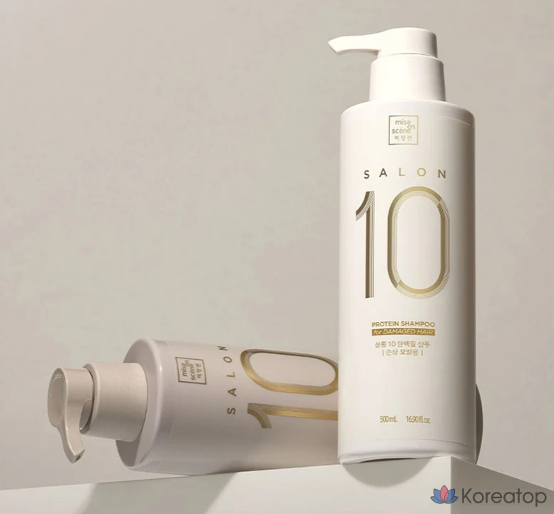 Шампунь Mise en Scene Salon 10 Protein для сильно поврежденных волос, 990 мл, 1 шт., фото 8