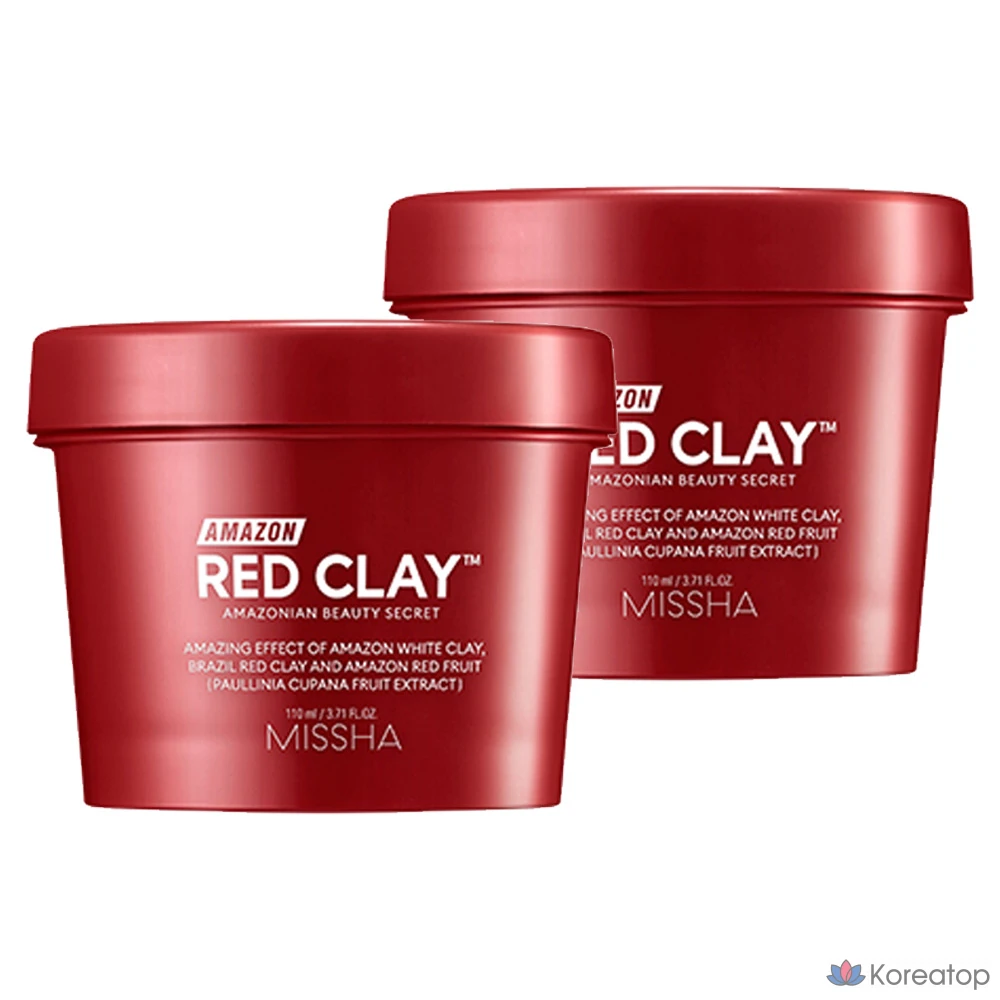 Маска для сужения пор Missha Amazon Red Clay, 110 мл, 1 упаковка, 2 упаковки