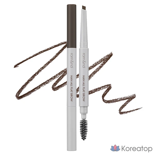 Карандаш для бровей ROM&ND Hanol Flat Eyebrow Auto Pencil, 0.17g, W1 Gentle Brown, 1 шт.