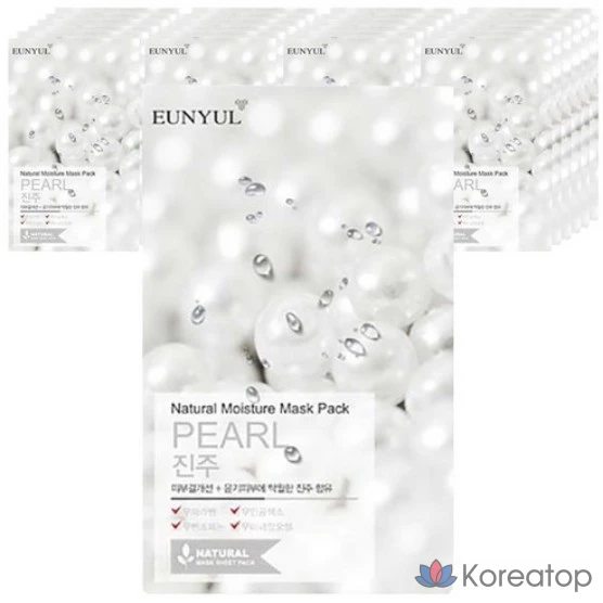 Набор масок для лица Eunyul с натуральным жемчугом, 1 упаковка, 25 штук.
