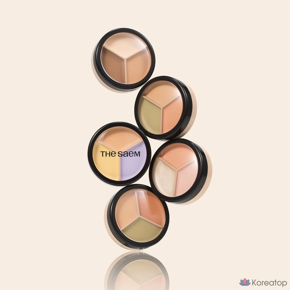 Консилер The Saem Cover Perfection Triple Pot, 13,5 г, 1 шт., оттенок 01 Correct Beige