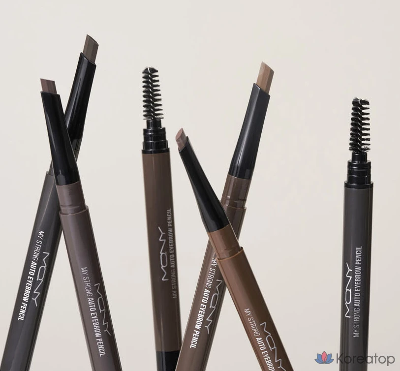Карандаш для бровей Mqny New York My Strong Auto Eyebrow Pencil, 0.35 г, цвет «каменный серый», 1 шт.