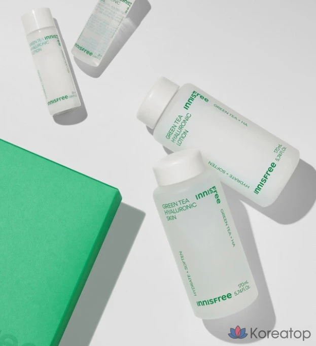 Набор средств по уходу за кожей Innisfree с зеленым чаем и гиалуроновой кислотой, 3 комплекта., фото 4