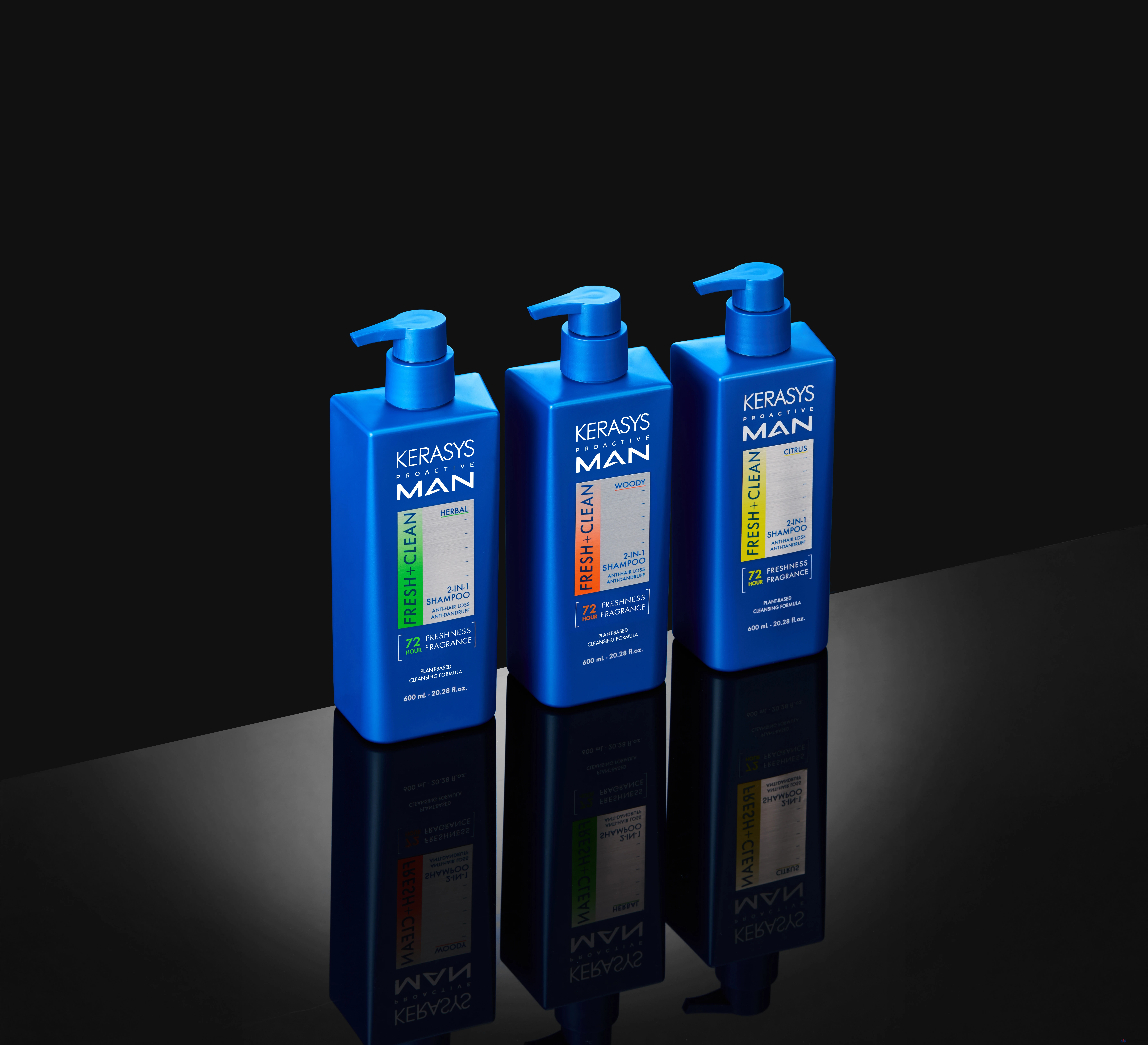 Шампунь KeraSys Proactive для мужчин от выпадения волос, травяной, 1 шт., 600 мл