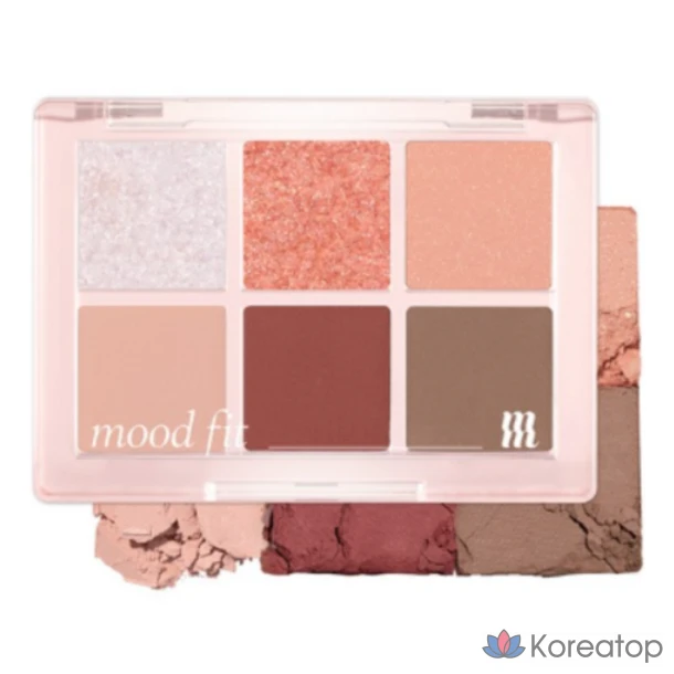Палетка теней MERZY New Mood Fit, кораллово-красный NM3 Sultry Shine, 1 шт.