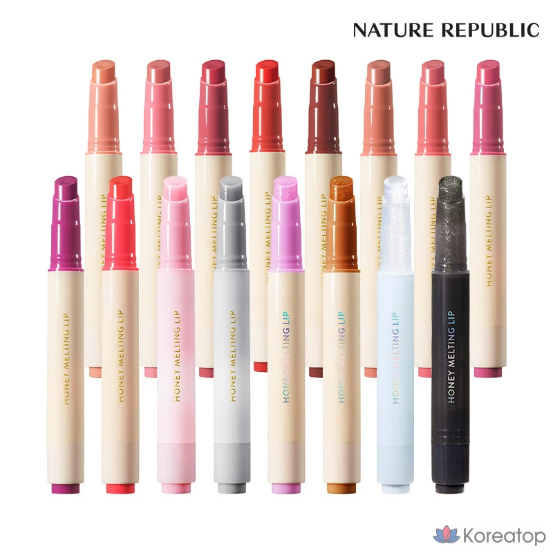 Блеск для губ Nature Republic Honey Melting Lip Lip Gloss Plumping, Chewy Honey Glow, 1 шт., 14 блесток цвета кленового сиропа.