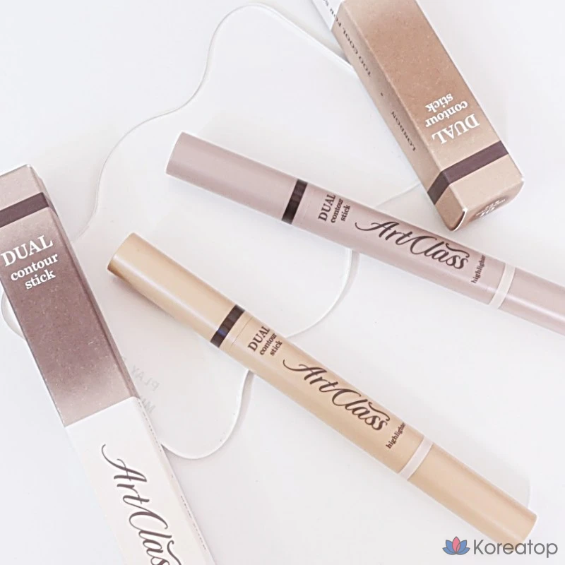 Too Cool For School Art Class By Rodin Dual Contour Stick 1.1g Невинный макияж Повседневный макияж Летний холодный тон Осенний теплый тон Кисть для контурирования и растушевки Современный многофункциональный стик для растушевки и нанесения теней, № 2 Cool Tour, 1 шт.