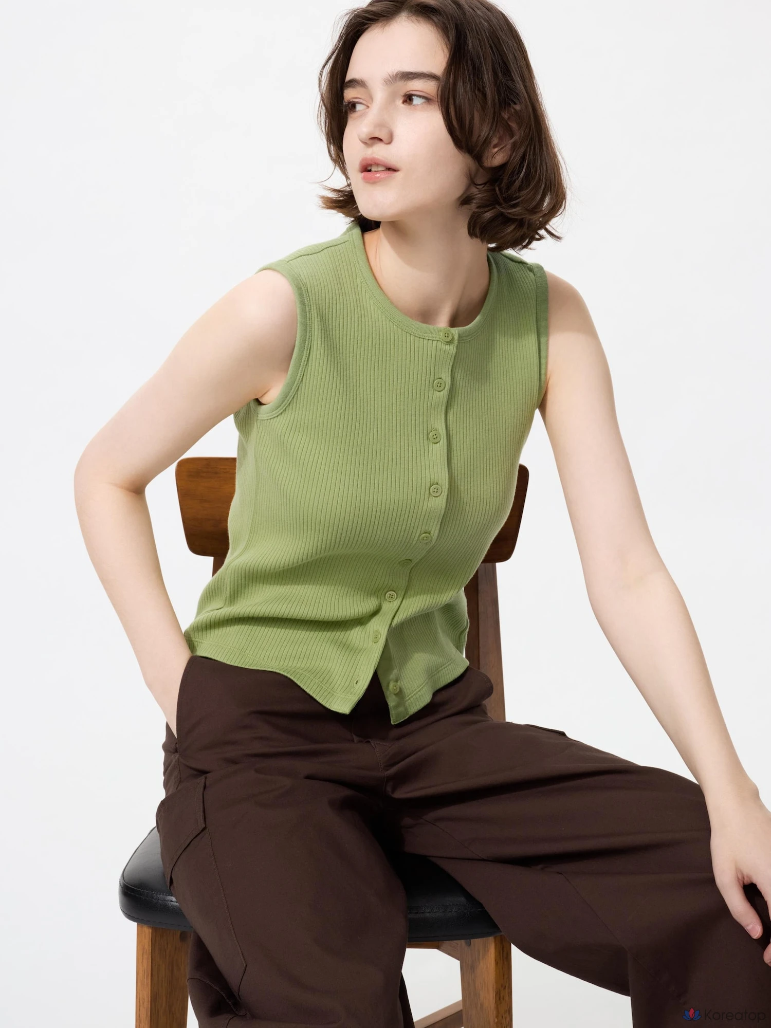 Топ без рукавов Uniqlo Front Open Shell Top T