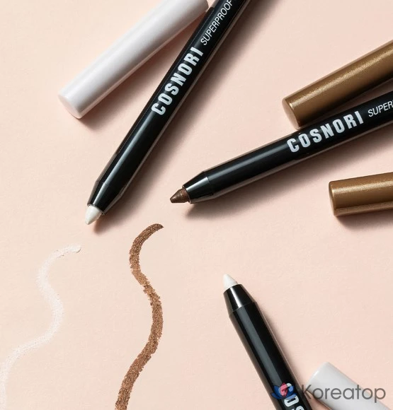 Гелевый карандаш для глаз Cosnori Superproof Fitting Gel Eyeliner Pencil 0.4g, оттенок 05 Glam Bronze, 1 шт., фото 5