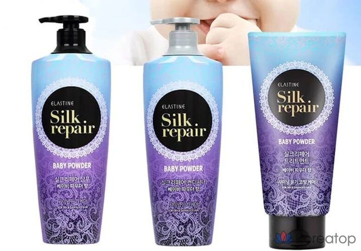 Шампунь Elastine Silk Repair с ароматом детской присыпки, 400 мл, 1 шт.