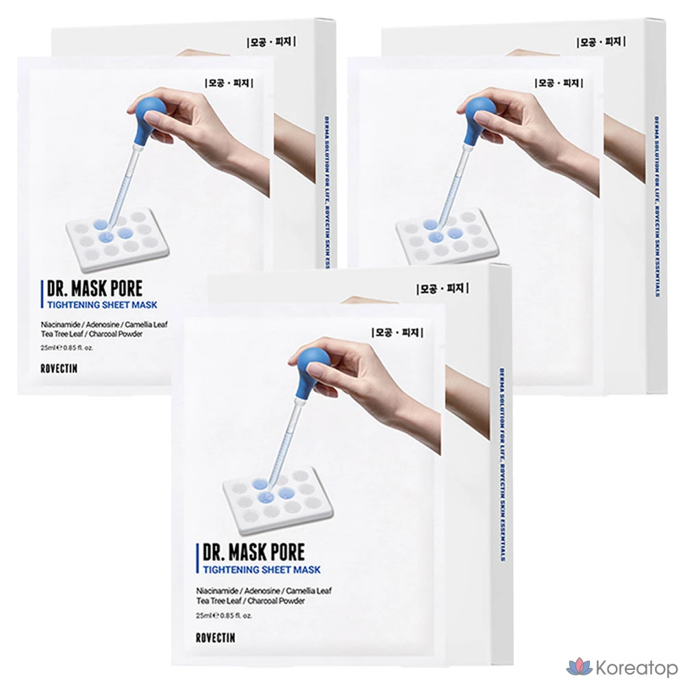 Маска для лица Rovectin Doctor Mask Pore, 25 мл, 5 листов, 3 штуки
