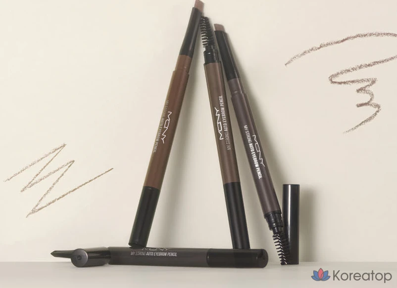 Карандаш для бровей Mqny New York My Strong Auto Eyebrow Pencil, 0.35 г, цвет «каменный серый», 1 шт.