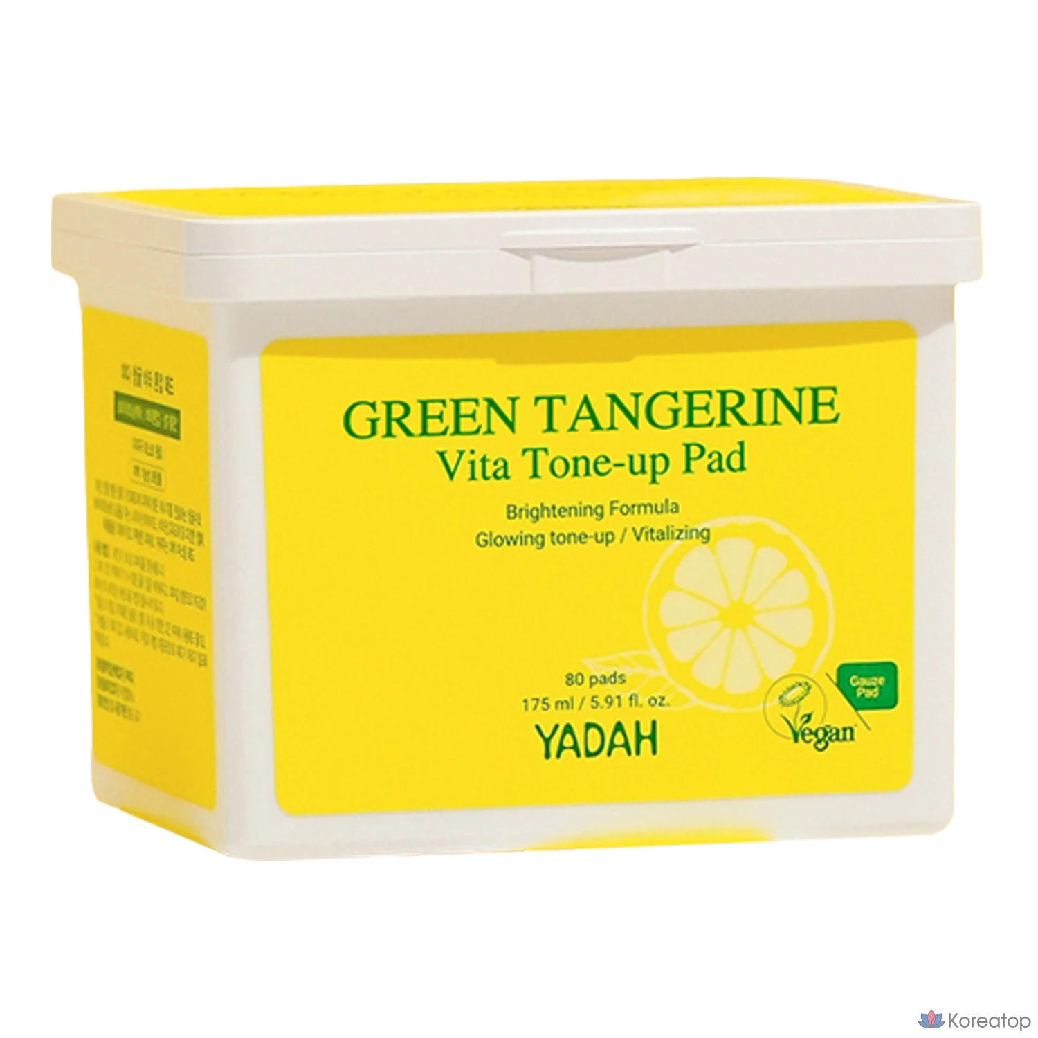 Тонизирующие подушечки Yadah Green Tangerine Vita Tone-Up Pad, 175 мл, 80 листов, 1 шт.