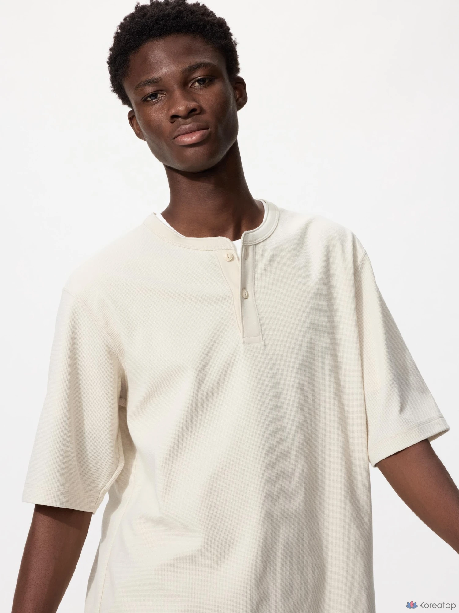 Футболка Uniqlo Dry Waffle Henley Neck T