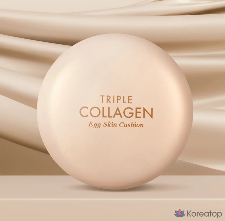 Тональный крем-кушон Tony Moly Triple Collagen Egg Skin, 15 г, оттенок 01 Skin Beige, 1 шт., фото 4