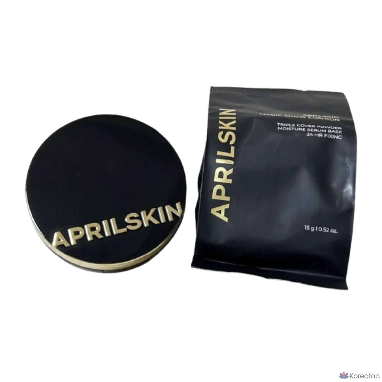 April Skin Hero Cushion, увлажняющий крем с эффектом сияния (основной продукт + сменный блок), № 19 (светло-бежевый), 1 шт.