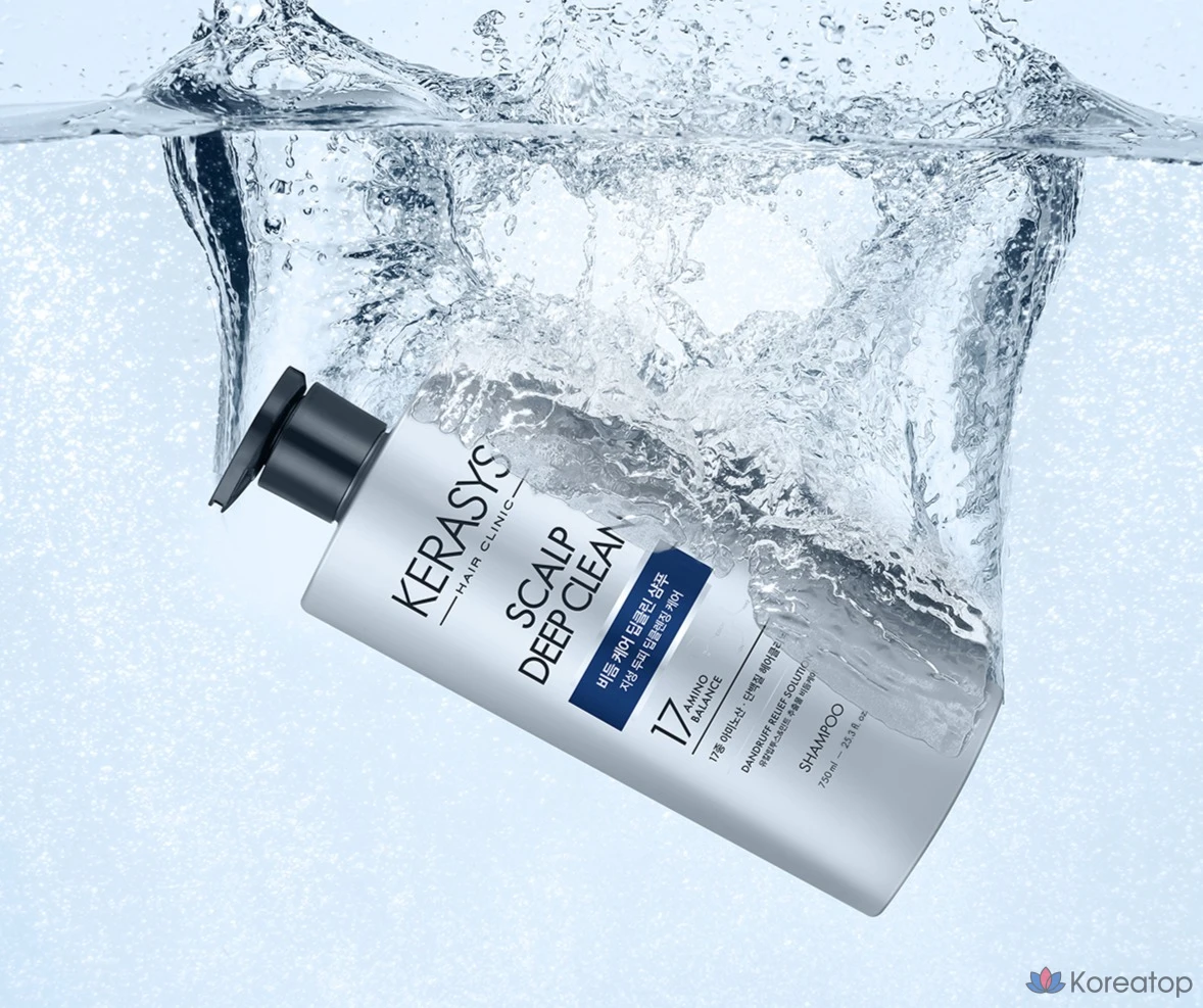 Шампунь KeraSys для глубокого очищения кожи головы с охлаждающим протеином и уходом за перхотью, 750 мл, 1 шт.