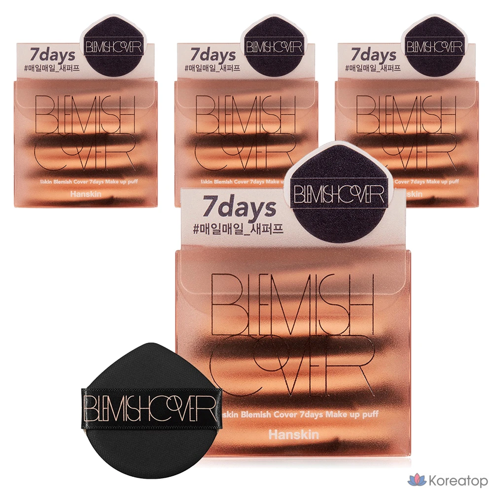 Набор тональных кремов HANSKIN Blemish Cover 7days Puff, 7 шт., разные цвета, 4 комплекта.