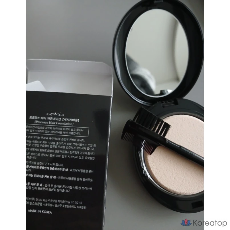 Тональный крем-кушон Prorance для седых волос, тушь для седых волос, частично седых волос, черных волос, тональный крем для волос - черный, 1 шт., фото 2