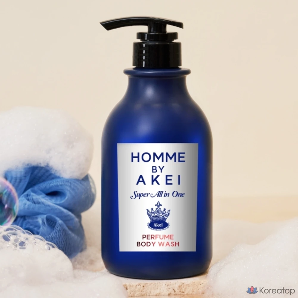 Набор Akei Derma+ Homme Super All-in-One Body Wash с ароматом сенсеферомонов и шариками для душа, 550 мл, 1 шт.