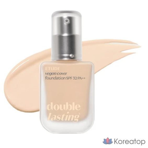 Тональный крем Etude House Double Lasting Vegan Cover Foundation 30 г SPF32 PA++, 1 шт., 19N1 Светло-бежевый