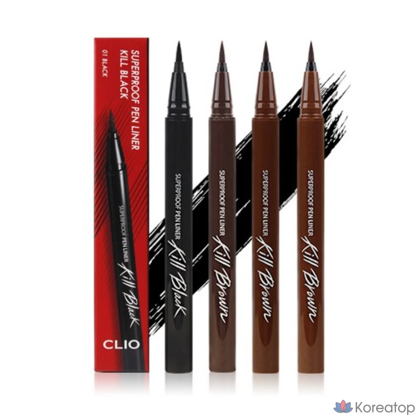 Подводка для глаз Clio Superproof Brush Eyeliner Kill Black, 0.5ml, 02 Brown, 1 шт.