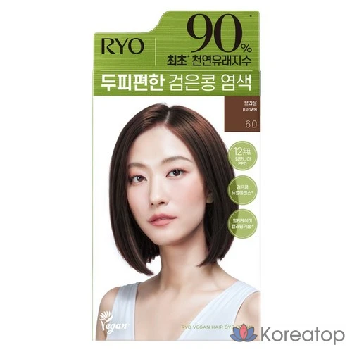 Краска для кожи головы Ryo Black Bean Dye, 120 г, коричневый оттенок 6.0, 1 шт.