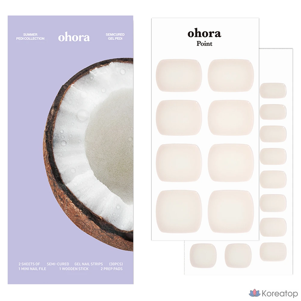 Педикюрные гель-полоски Ohora P Gel Pedi Strip, Coconut Jelly, 1 шт.